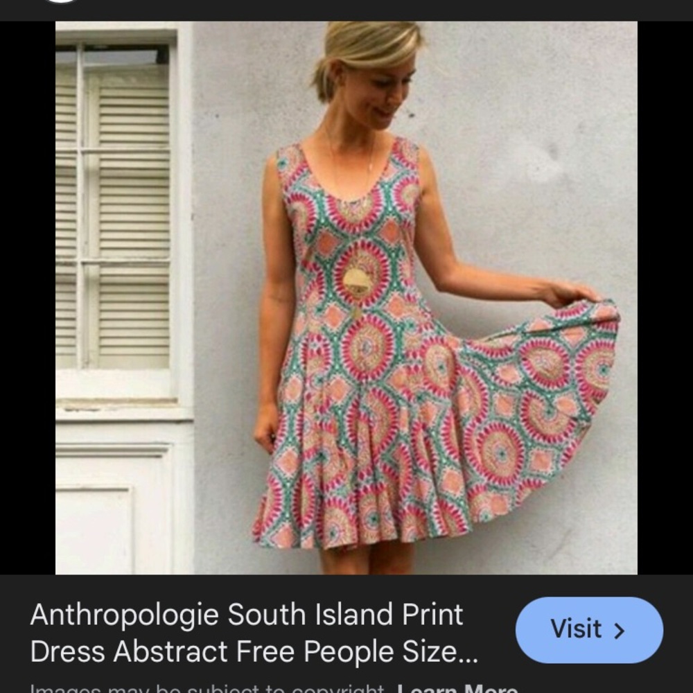 Anthropology HD in Paris Dress with Medallion Design and Cream Lining